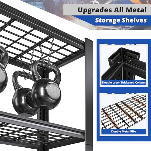 3010LBS Storage Shelves 72" H Garage Shelving Heavy Duty Metal Shelving 5 Tier Adjustable Metal Shelves for Storage for Kitchen Pantry Warehouse Basement 72" H x 35.5" W x 16" D (4 Count)