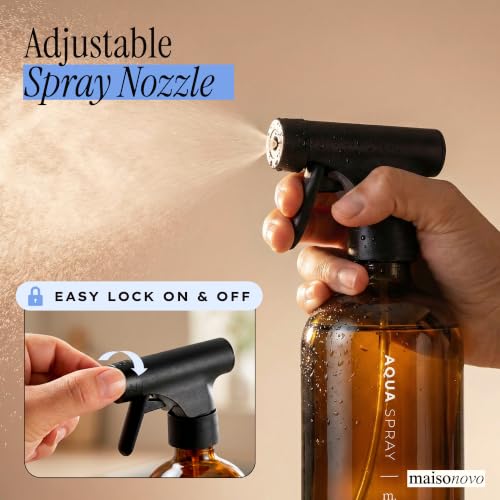 Amber Glass Spray Bottle for Cleaning (Amber)