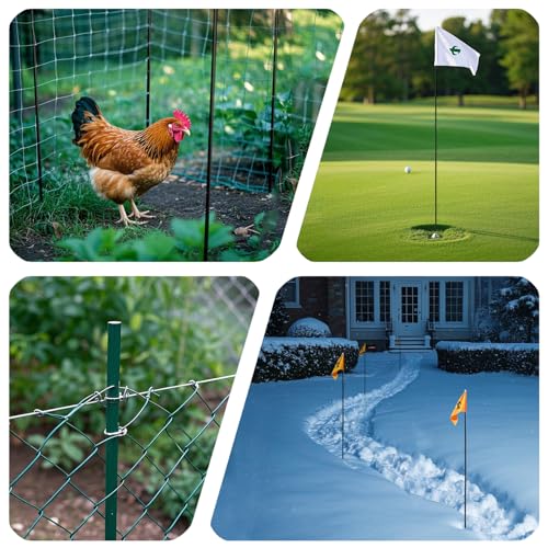 Garden Stakes 48 inch 20 Pack 0.27" Dia Solid Glassfiber Plant Support Rod Tomato Trellis Stakes (Black)