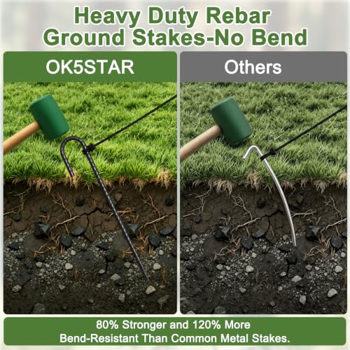 12 Inch J Hook Rebar Stakes 32 Pcs (Black / 12 inch)