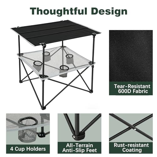 Folding Camping Table (23.43 inches x 30.16 inches x 27.95 inches)