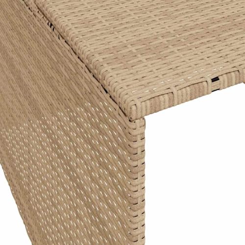 Beige Poly Rattan Robot Mower Garage