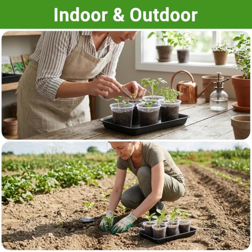 6PCS Black Plant Tray (10 Inch / Black-6 Packs)