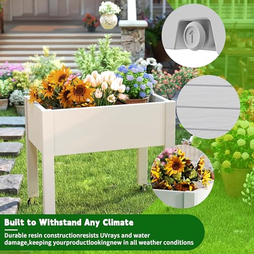 Raised Garden Bed with Legs (Ashen / 30.04*17.72*28.9)