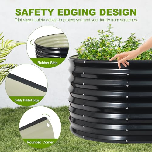 24" Tall Galvanized Raised Garden Bed Outdoor (Gray / 8×4×2ft (1 Pack))