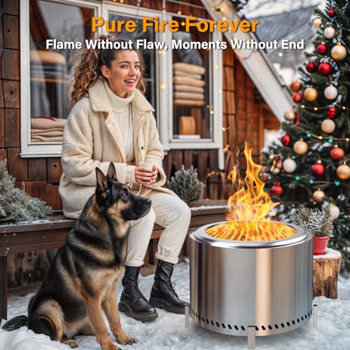 19.5" Smokeless Firepit with Stand (Silver / 19.5" Firepit with Stand)