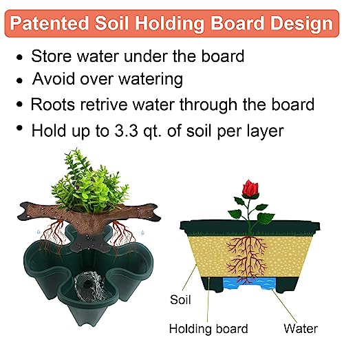 Stackable Planter (Dark Green / 5Tier-2 Pack)