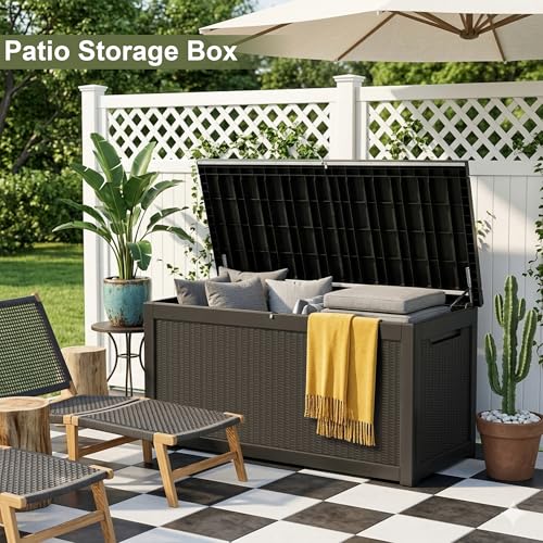325 Gallon Outdoor Storage Box Waterproof (Black / 325 Gallon)