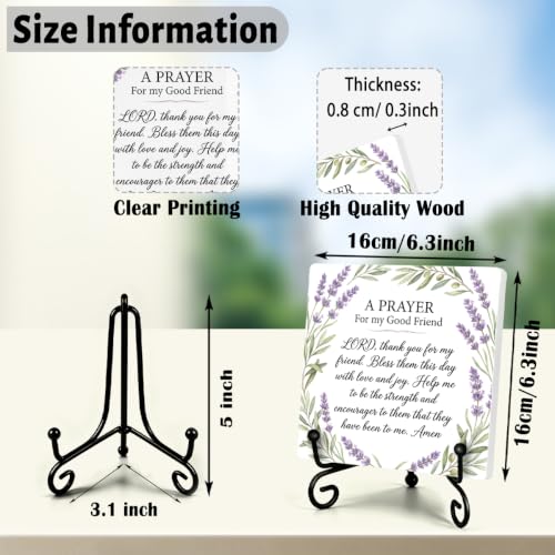 Best Friend Gift for Home Office Book Shelf Table Decor 6.3x6.3 In 02 (Multicolor 1724 / Wooden sign with iron frame（6.3 x 6.3 inches）)