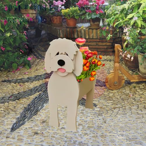 Golden Doodle Dog Planter Pots