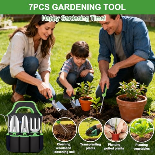 Gardening Tools 7 (7PCS Black Green)