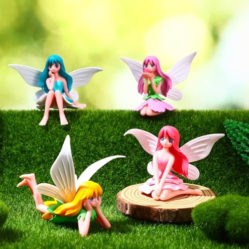 8 Pcs Fairy Figurines Miniature Fairies Core Selection Garden Set (3.38*2.0 inch)