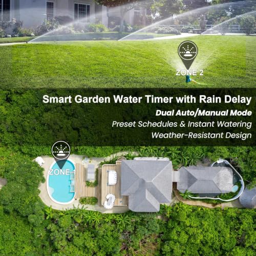 2 Pack Water Timer for Outdoor Garden Hose (1 Brass Outlet-2 Pack)