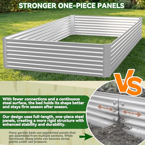 4 Pack Corrugated Galvanized Steel Raised Garden Bed Outdoor (4x2FTx10inch)