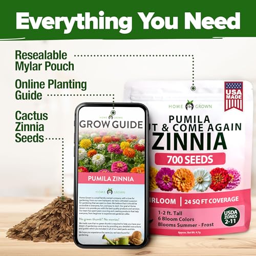 Pumila Dwarf Zinnia Mix 700 Flower Seeds Zinnia elegans