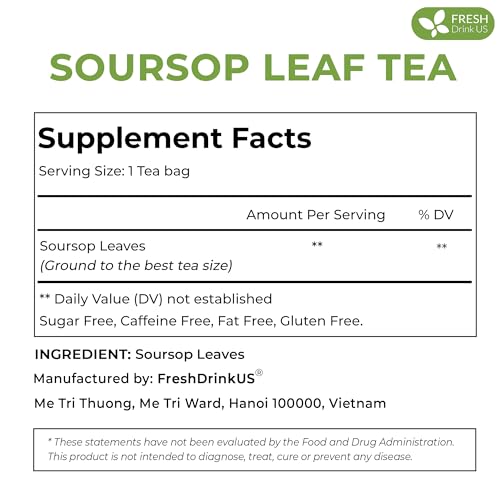 Premium 15 Bags Soursop Graviola Leaf Tea (15 Tea Bags)