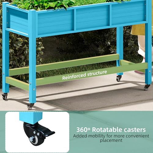 Raised Garden Bed HDPE (47x18x31in / Aruba Blue)