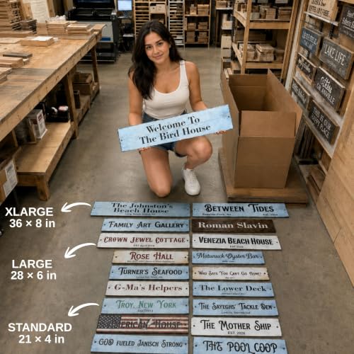 Personalized Dark Wood Sign (Dark Rustic Wood)