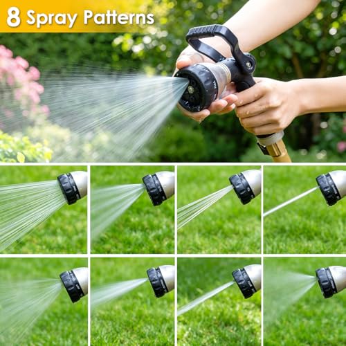 Fireman Style Water Hose Nozzle Heavy Duty Metal (Black)