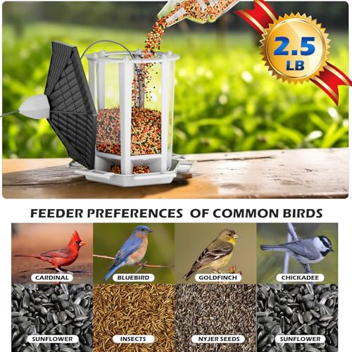 2 Pack Bird Feeders for Outdoor Hanging (Black&White / 2 PACK)