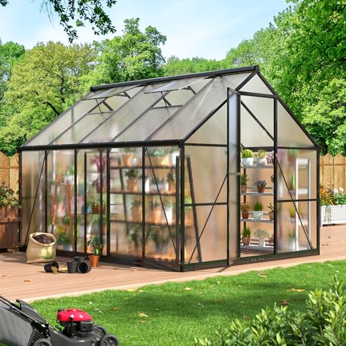 8x10 FT Walk in Polycarbonate Greenhouse for Outdoors (8x10 FT)