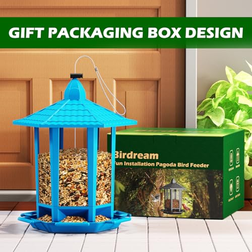 2 Pack Bird Feeders for Outdoor Hanging (Blue / 2 PACK)