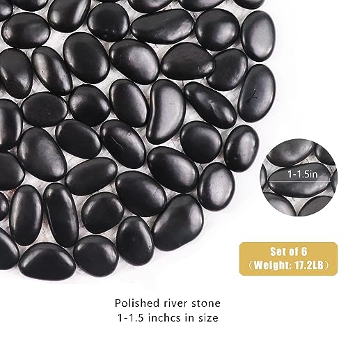 12 inch River Rock Stepping Stone (Roundness / Black)