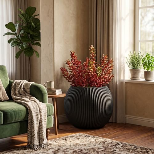 16" Sphere Fluted Planter