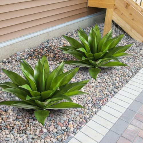 Succulents Plants Artificial Agave Plant 28Inch Large Faux Succulent Unpotted Aloe Premium Crafting DIY Greenery Decor for Indoor Outdoor (Unpotted Large Succulent - 2pcs Green / Succulent)
