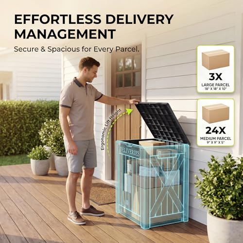 52 Gallon Extra Large Deck Box with Lock (52 Gallon / Dark Black)