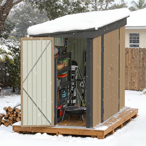 8x4FT Outdoor Storage Shed (8x4 / Brown)