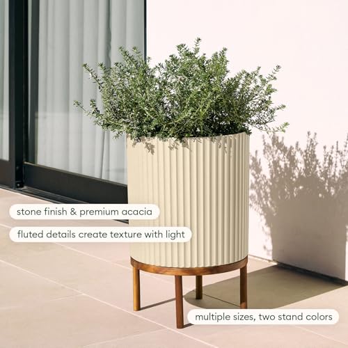 Demi Series Round Planter w (Sand/Brown / 16 inch)