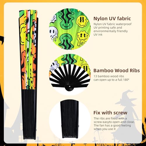 13Inch Large Popping Fans for LINE Dancing (Yellow)