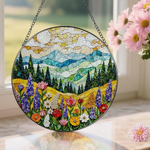 8 Inch Stained Glass Ornament (Wildflower B)