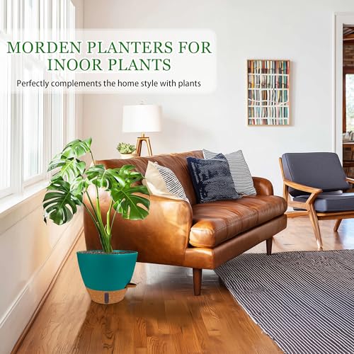 2 Pack 10 inch Plant Pots (Turquoise / 10 inch)