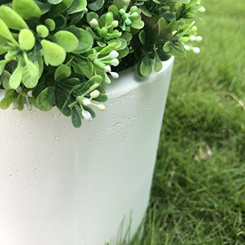 Small Round Cylinder White Concrete Planter 9.8" Tall (Pure White / 9.8" Dia)