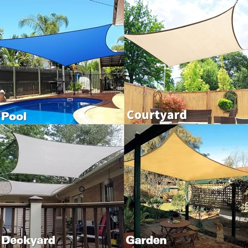 20'X26' Sun Shade Sail Sand Curved Rectangle (Sand / 20'X26' custom)