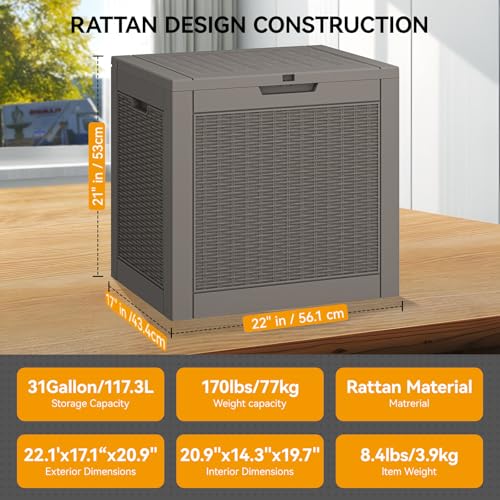 31 Gallon Outdoor Storage Box 2 Pack All