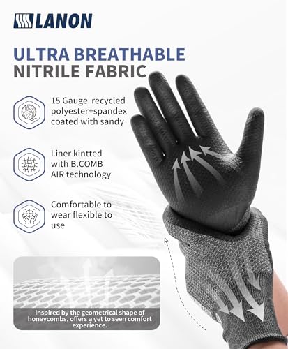 Gardening Gloves for Men Women (Dusty Olive & Bluebird (Nitrile) / Small)