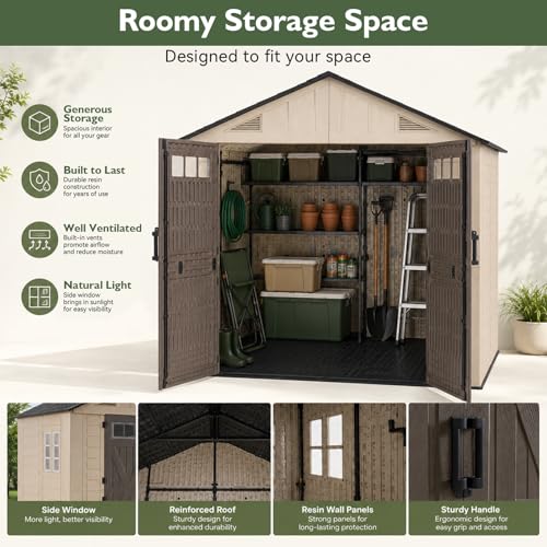 8x6 Ft Outdoor Storage Shed with Floor (8x6)