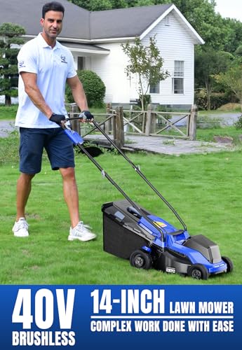 40V 14 in Brushless Electric Cordless Lawn Mower Kit (40V 14" Push)