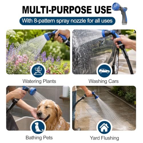 Garden Water Hose 25 ft x 5 (Black / 25 FT)