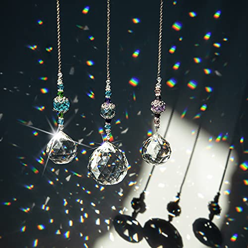 3 Pcs Clear Crystal Ball Prism Suncatcher Rainbow Maker Window Decor (3 Count)