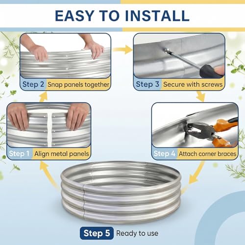 2 Pack 2×2×1ft Galvanized Raised Garden Bed (2 Count)