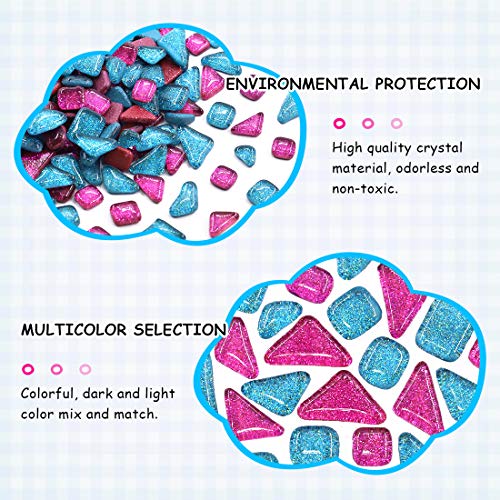 1 Pound Mixed Colors Shine Crystal Series Mosaic Tiles Assortment Kit (Mosaic Tiles G)