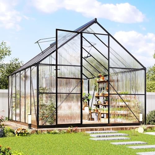 8x12Ft Polycarbonate Greenhouse (8x12x6.7 FT)