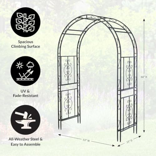 Arch Metal Outdoor Garden Arbor (Brown Montebello)