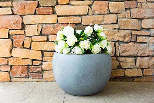 Blue Gray Concrete Planter 11.8" Dia All (Slate Gray / 11.8" d)