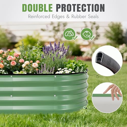 3Pcs Galvanized Raised Garden Bed Kit (3 Count)