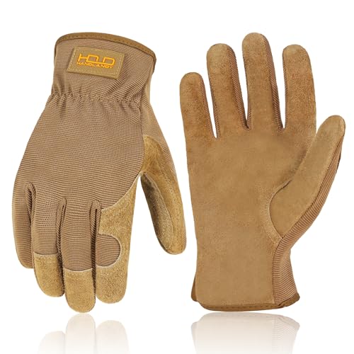Leather Gardening Gloves (Khaki (1 Pair) / Small)